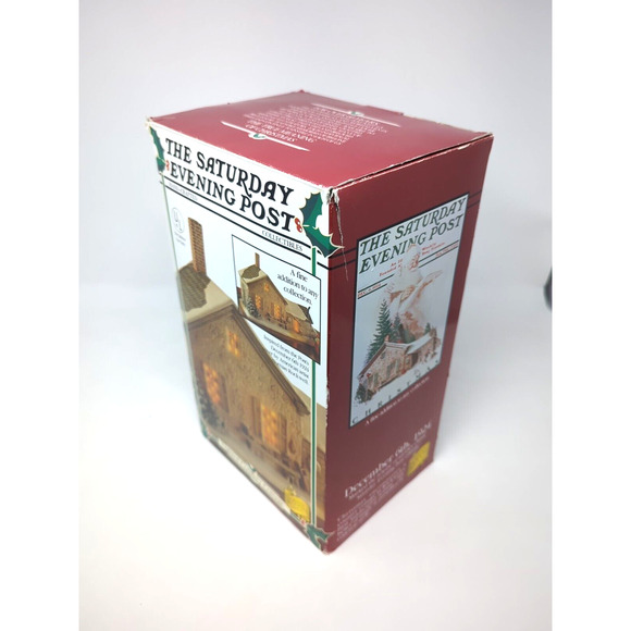 1998 Saturday Evening Post Christmas Village Lighted Country Cottage With Box - Picture 9 of 10